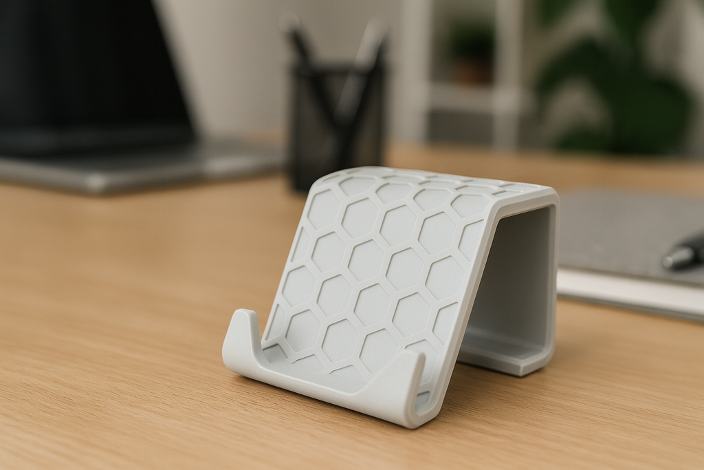 minimalistický stojánek na telefon