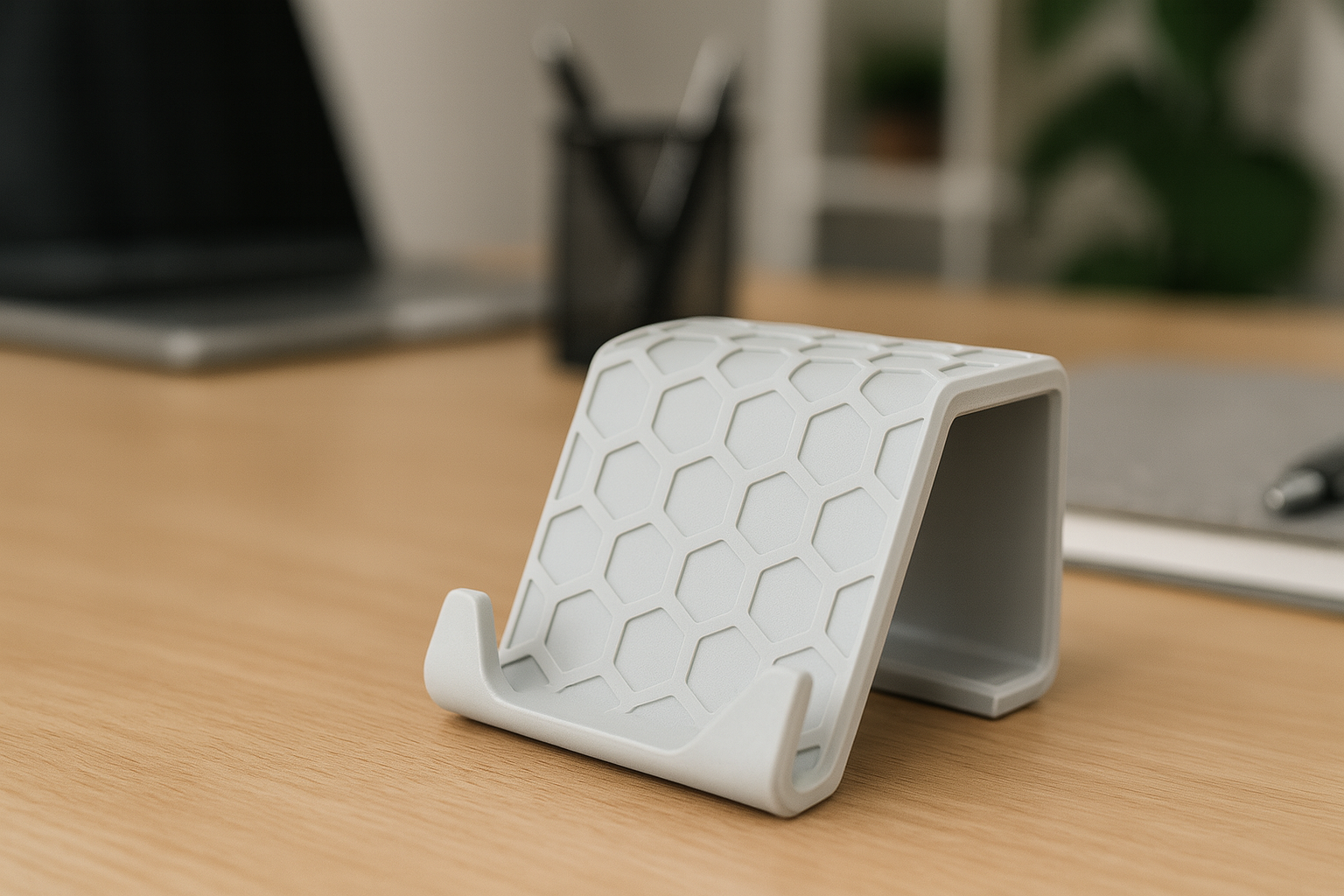 minimalistický stojánek na telefon